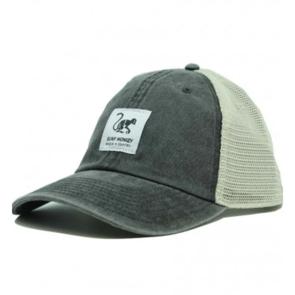 SURF MONKEY - TRUCKER CAP - CANVAS MESH - COTTON / ADULT / ONE‎ SIZE (BLACK)